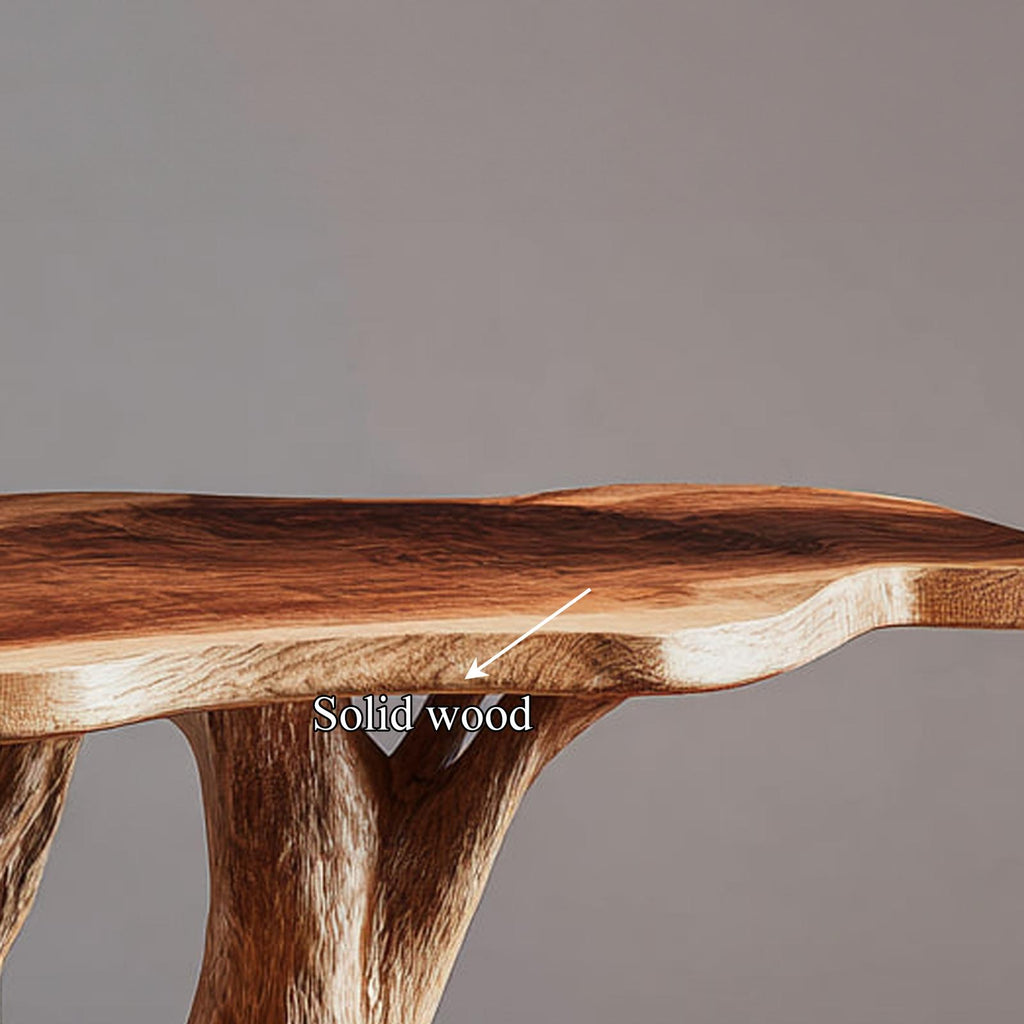 Handcrafted Rustic Wood Sculptural Nightstand, Unique Bedside Table & Accent End Table for Bedroom Home Decor