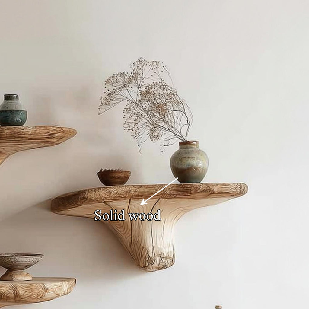 Rustic Mushroom Floating Shelf Bedroom