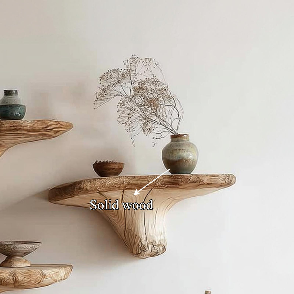 Rustic Mushroom Floating Shelf Bedroom