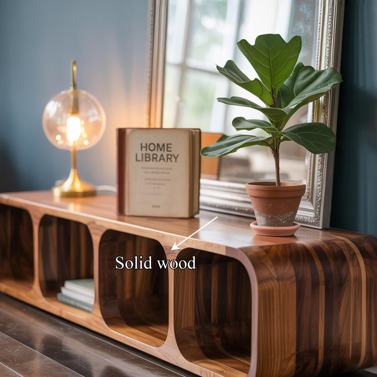 Spry Interior Mid Century Modern Low Wooden Storage Cabinet, Accent Media Sideboard Buffet for Entryway & Living Room, SINLKISC274