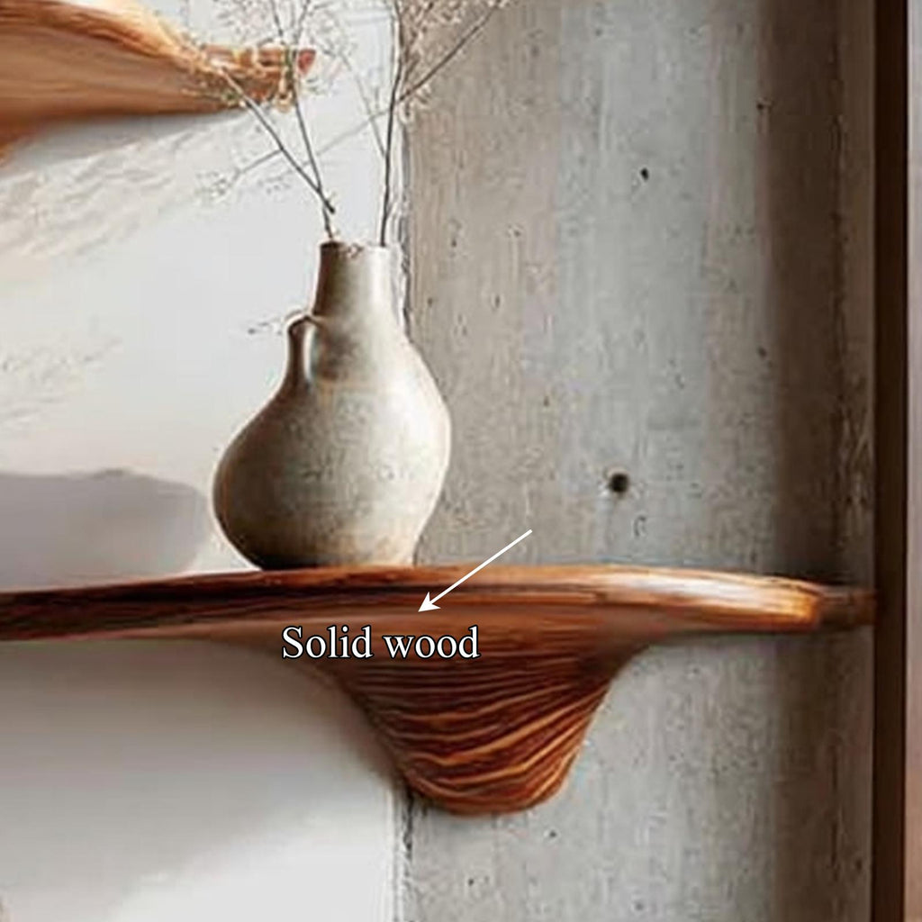 Rustic Mushroom Floating Shelves Kitchen