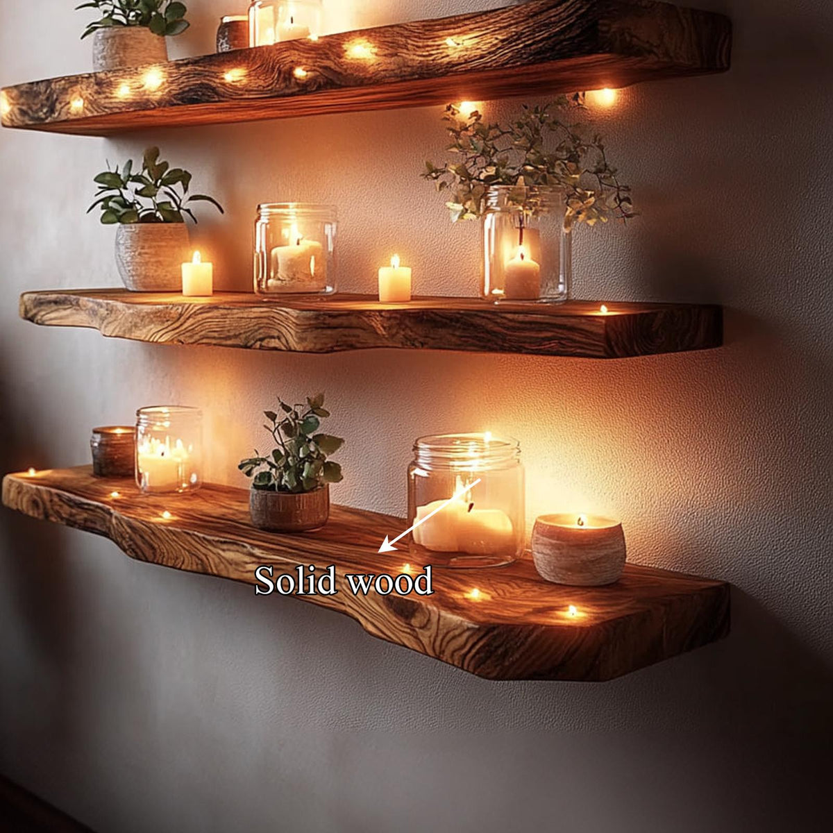 Rustic Floating Shelf Warm Minimal Living Room Or Office