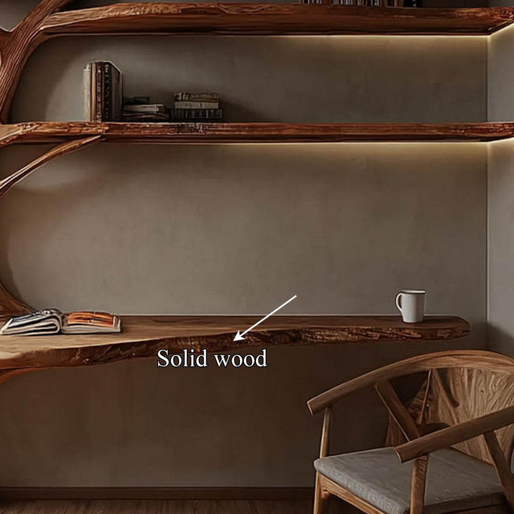 Rustic Tree Bookshelf Desk Home Office Or Reading Corner