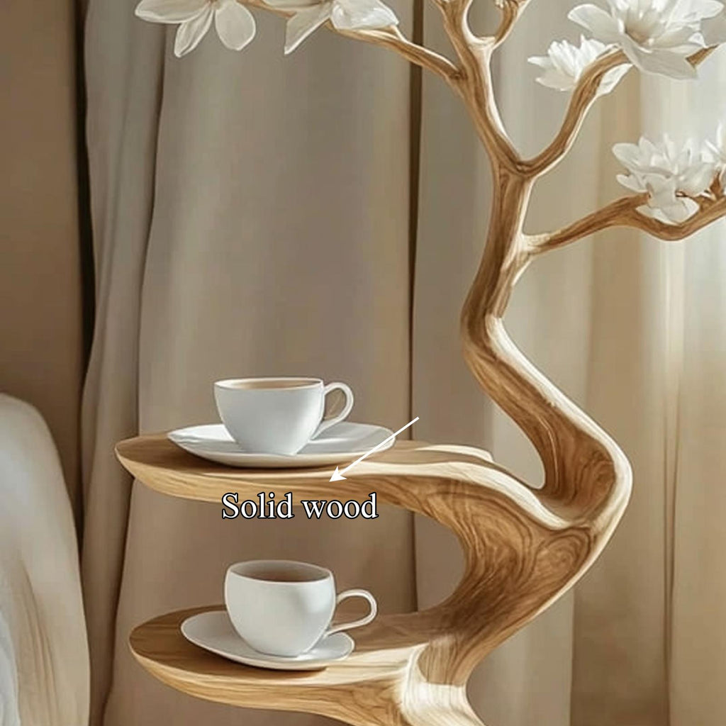 Rustic Sculptural Nightstand Bedside Table Modern Bedroom