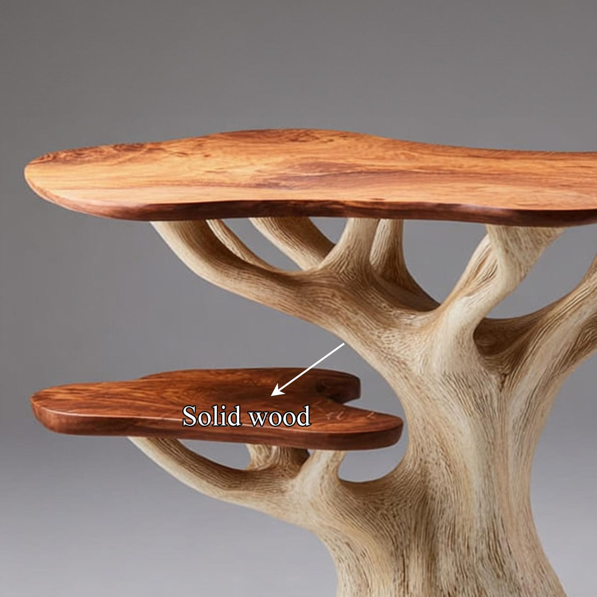 Handcrafted Rustic Wood End Table, Modern Solid Wood Side Table & Accent Bedside Nightstand for Living Room