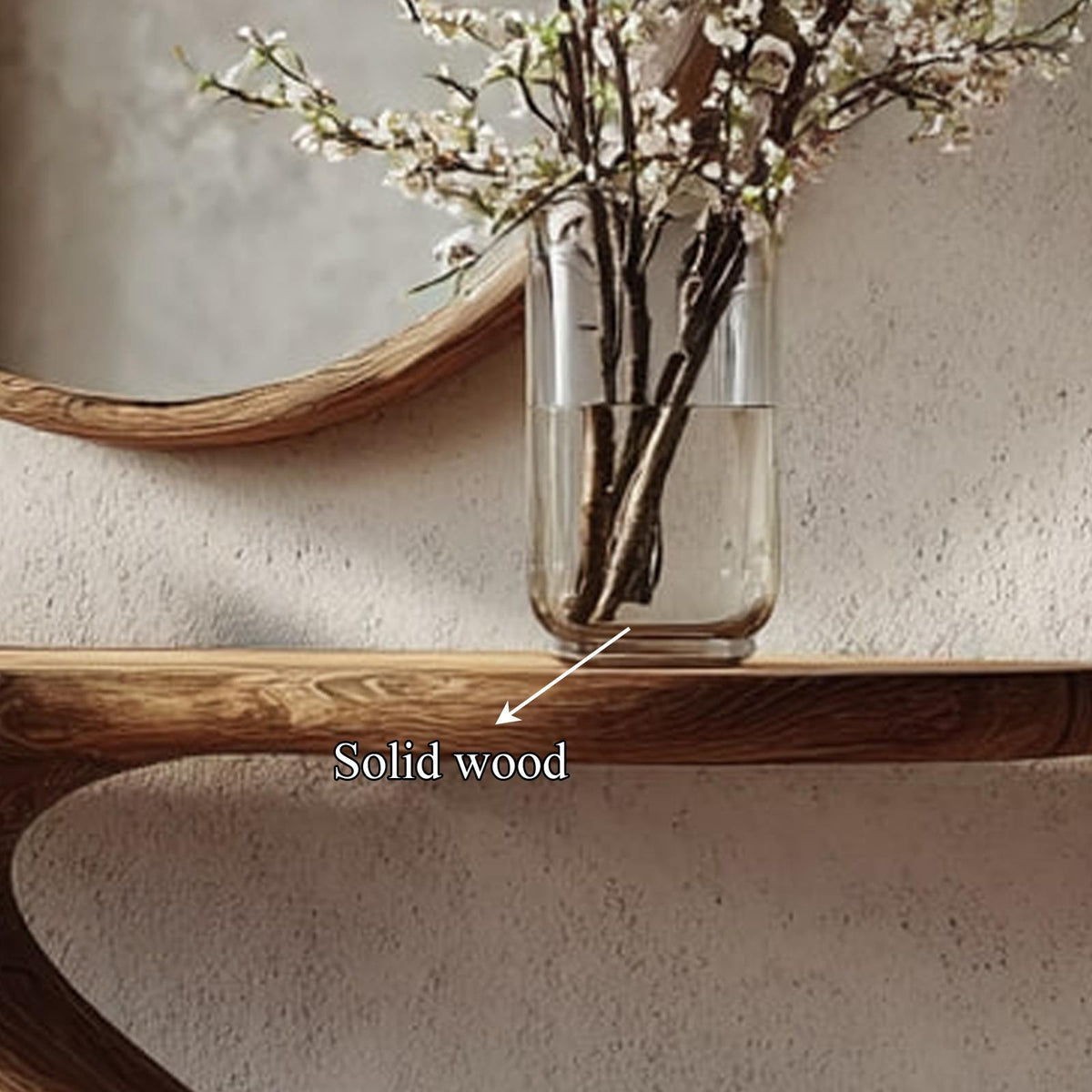Mid Century Unique Solid Wood Console Table, Hallway & Living Room Wooden Accent Sofa Table, Model
