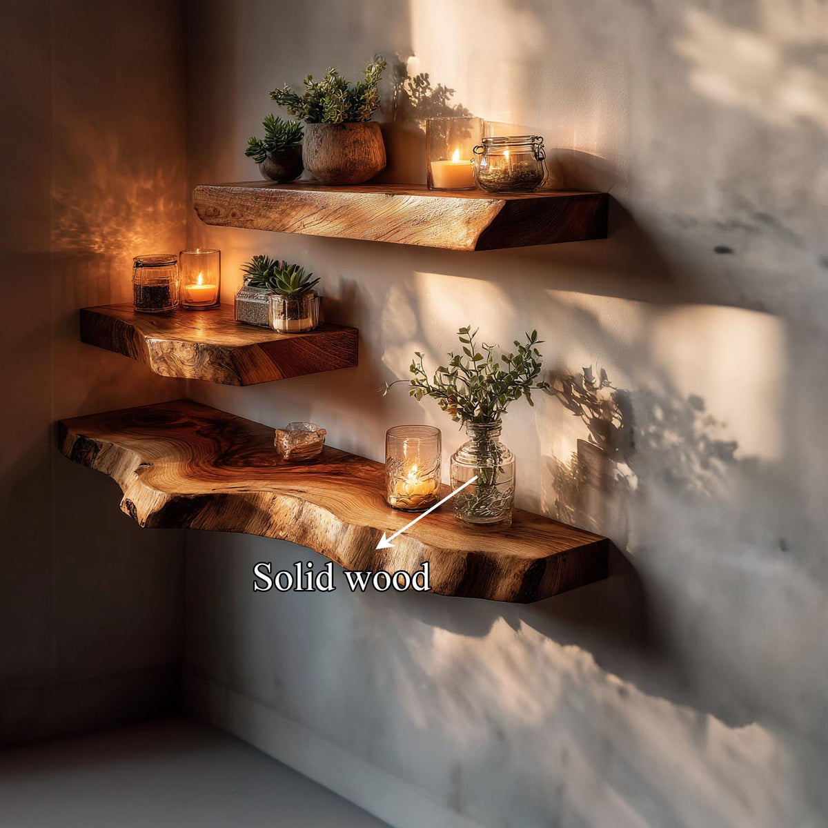 Organic Corner Floating Shelves Office Corner Or Study Room