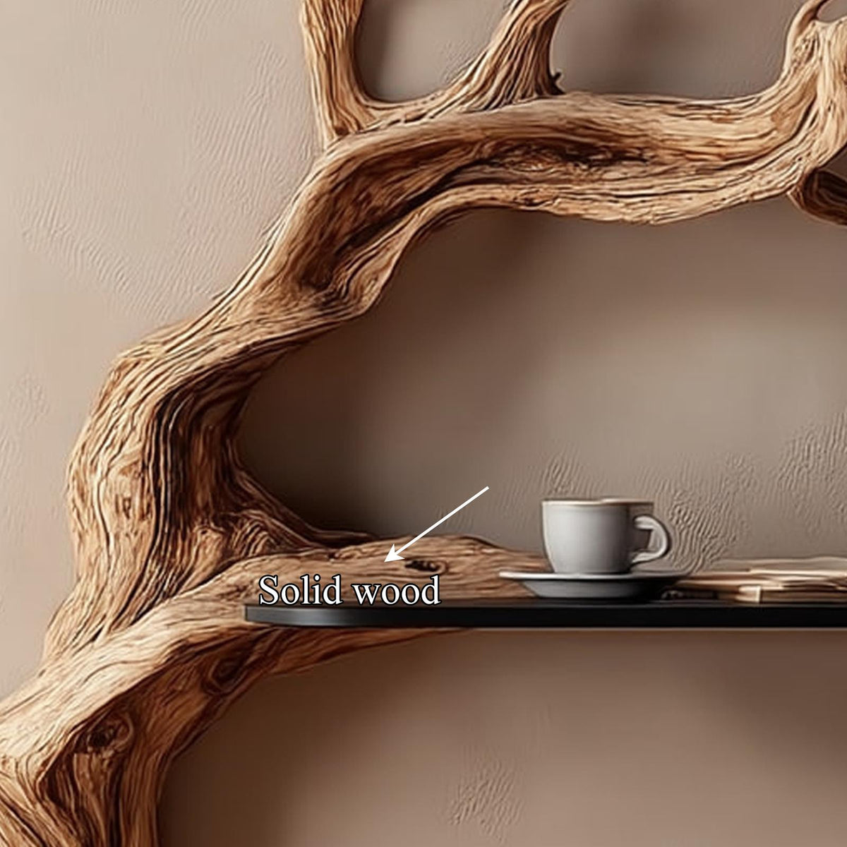 Rustic Branch Floating Shelf Artistic Bedroom Wall Decor