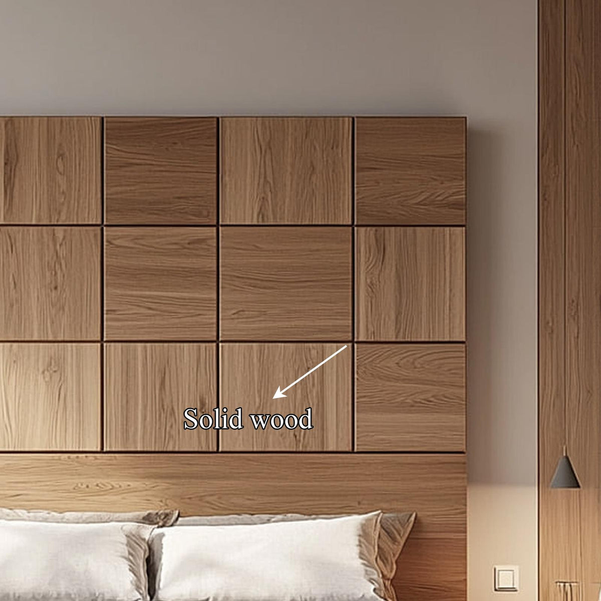 Rustic Wooden Headboard Bedroom Wall Accent SINLKIDH009