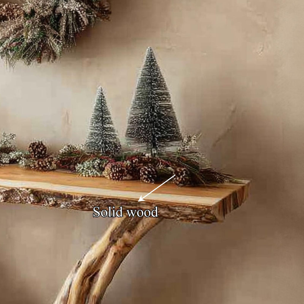 Rustic Solid Wood Console Table, Christmas Holiday Entryway & Living Room Accent Table, Model