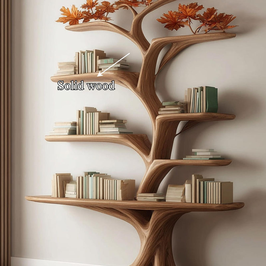 Rustic Tree Shelf Living Room Storage