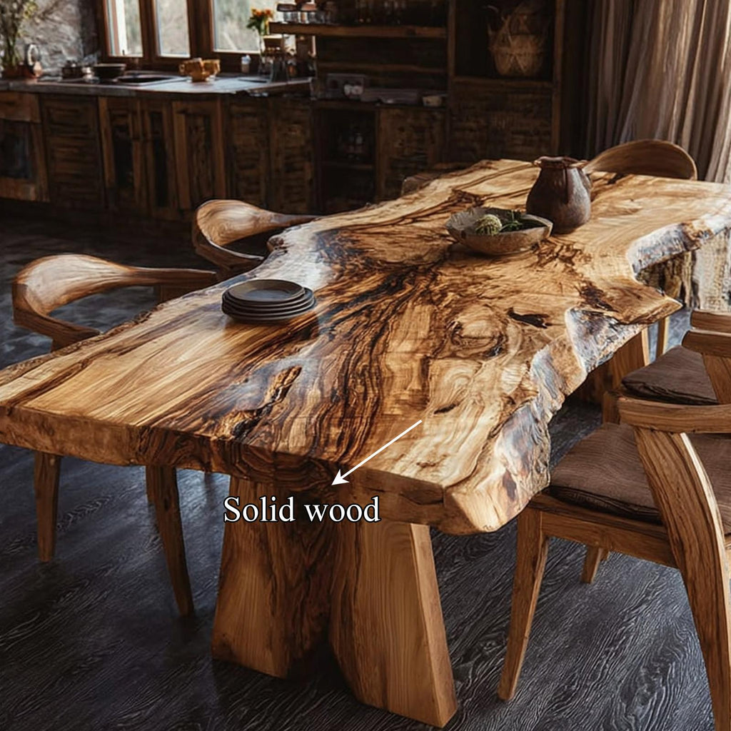 Mid Century Handcrafted Wood Dining Table Kitchen