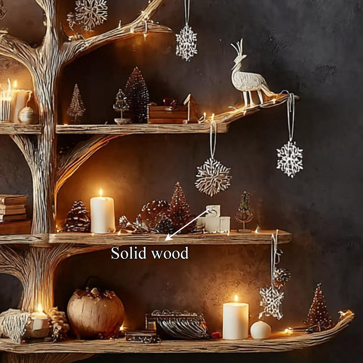 Rustic Tree Bookshelf Seasonal Home Office Living