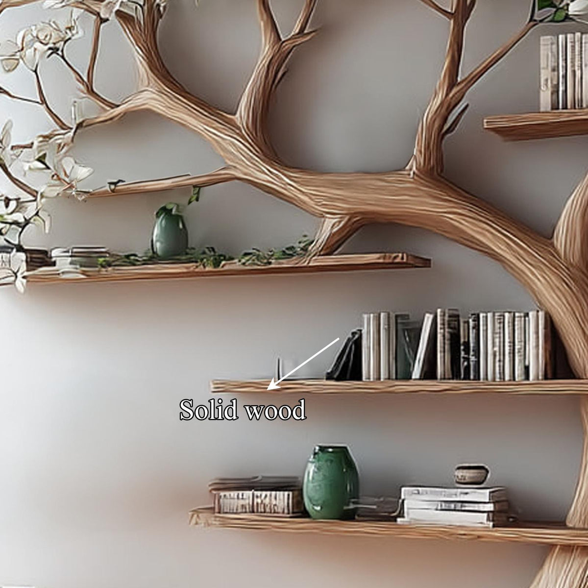 Mid Century Tree Bookshelf Holiday Study room