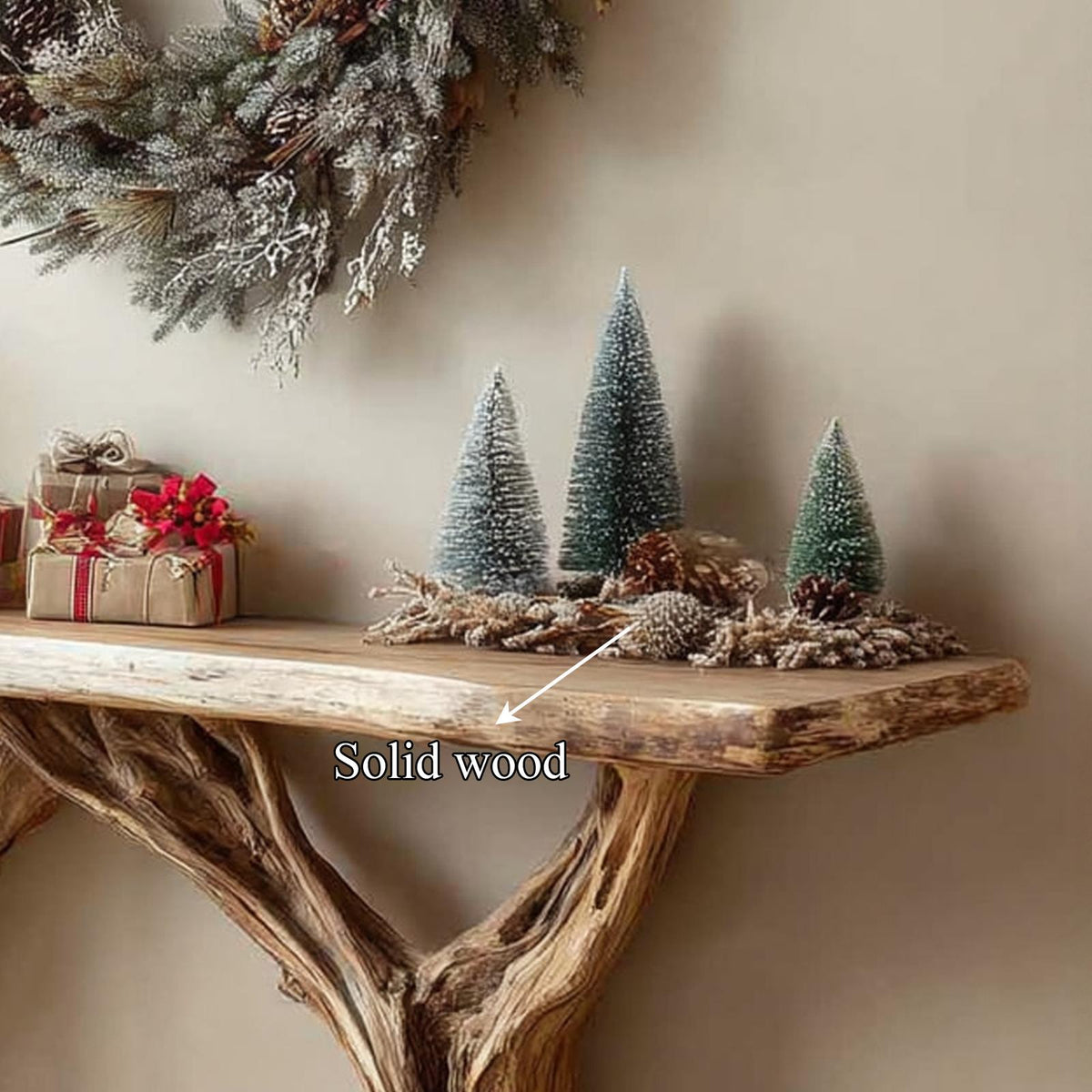 Rustic Solid Wood Console Table, Entryway Accent Sofa Table for Holiday Decor, Model