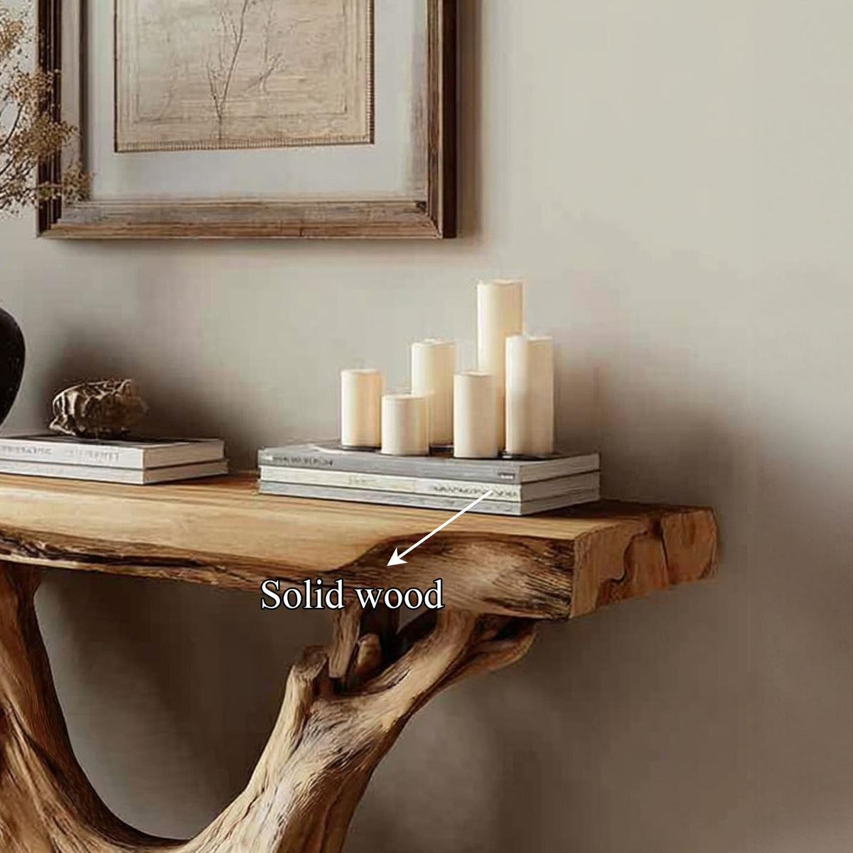 Rustic Solid Wood Console Table, Hallway & Entryway Accent Sofa Table, Model
