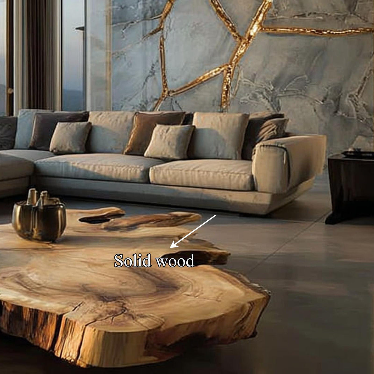Organic Live Edge Coffee Table Luxury Modern Home Decor