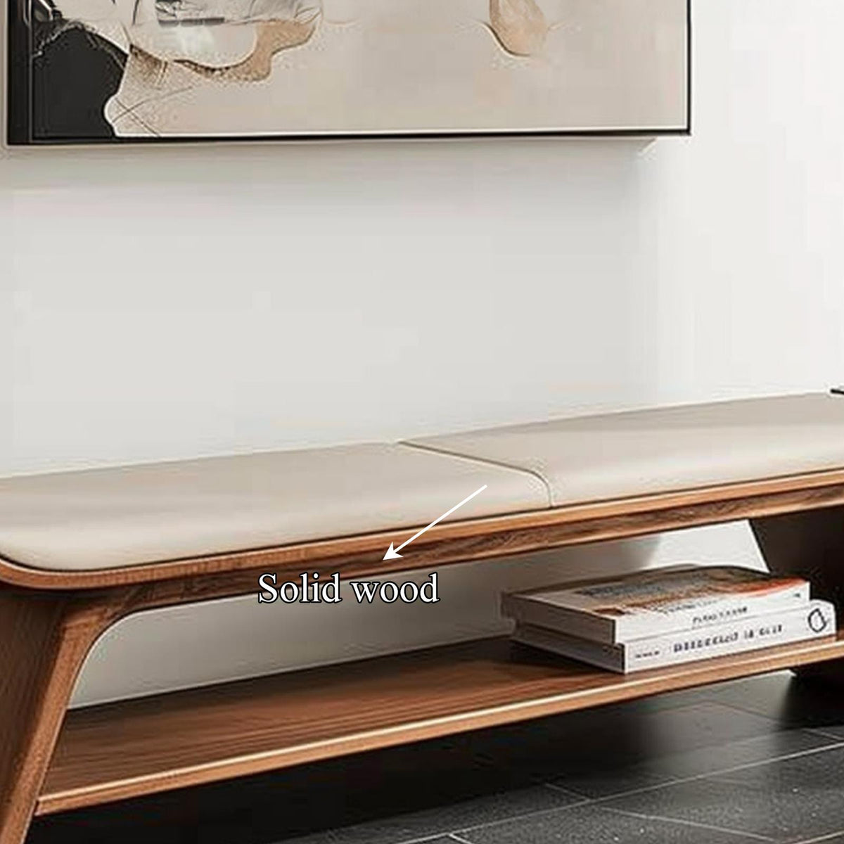 Mid Century Wooden Bench Living Room Or Bedroom Entryway