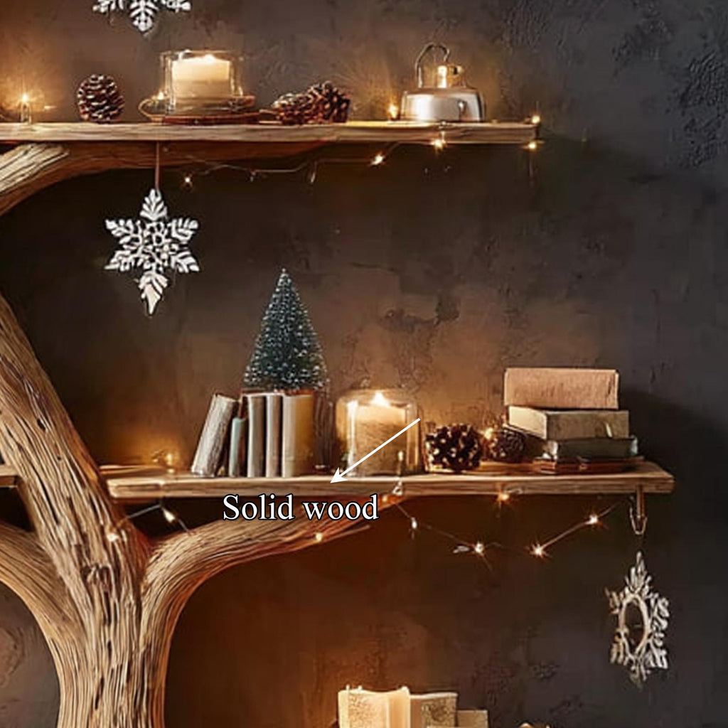 Rustic Tree Bookshelf Holiday Study Bedroom