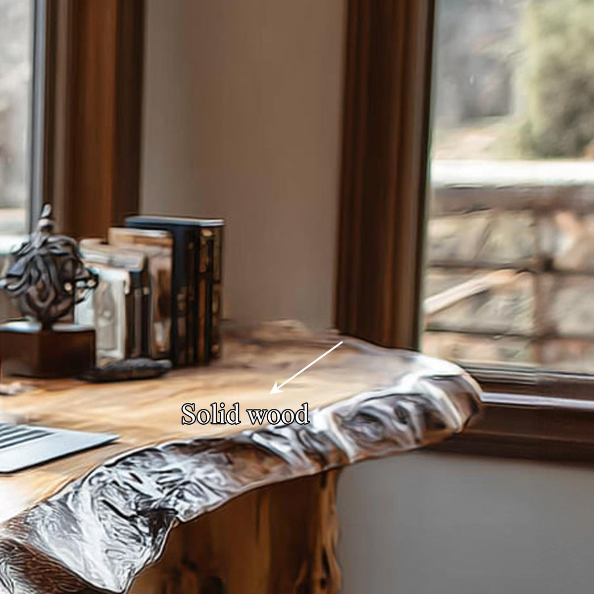 Rustic Live Edge Desk Living Room And Office Space
