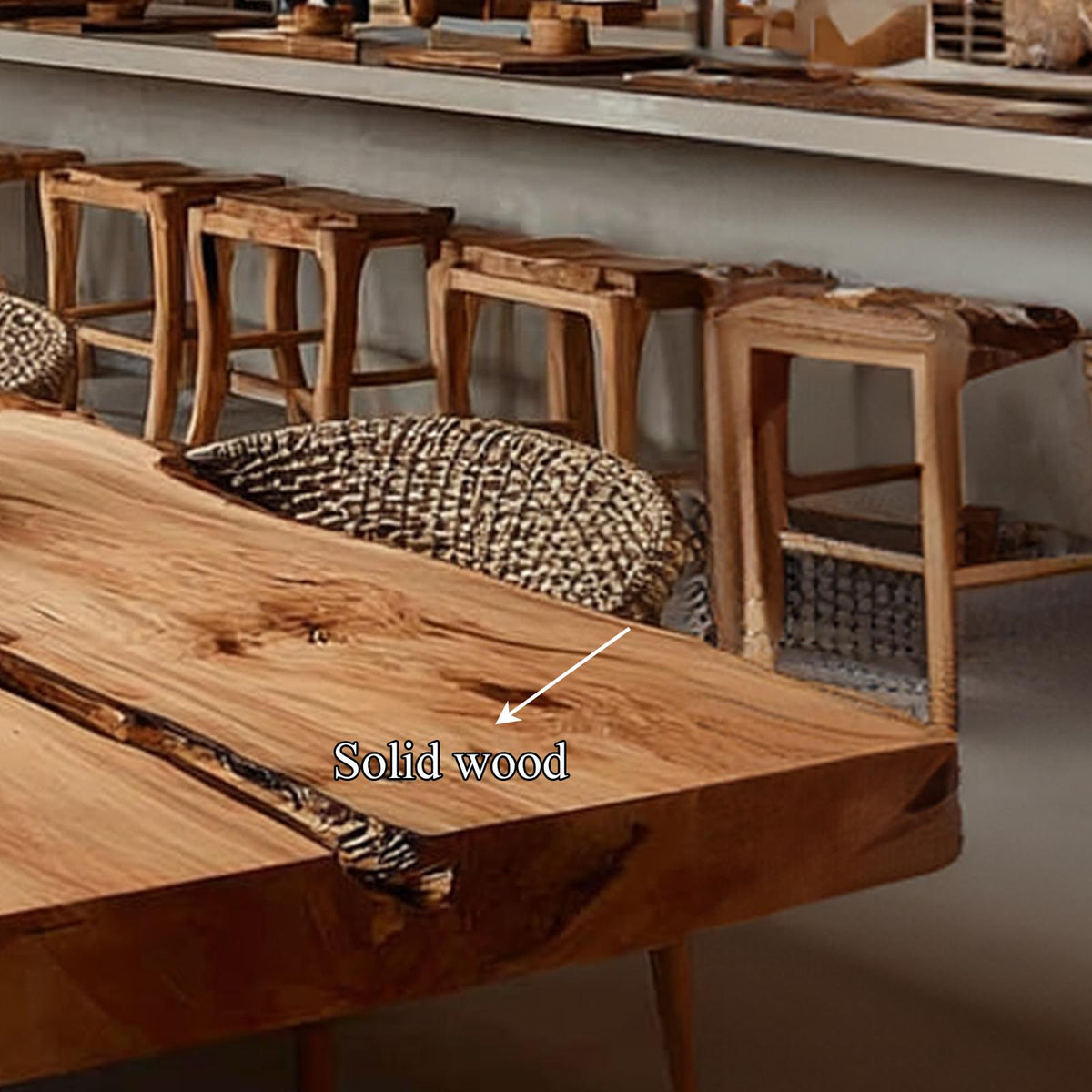 Rustic Live Edge Dining Table Farmhouse Style SINLKIDT109