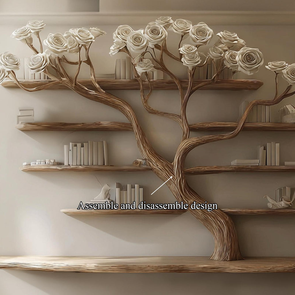Rustic Tree Wall Bookcase Bedroom Decor