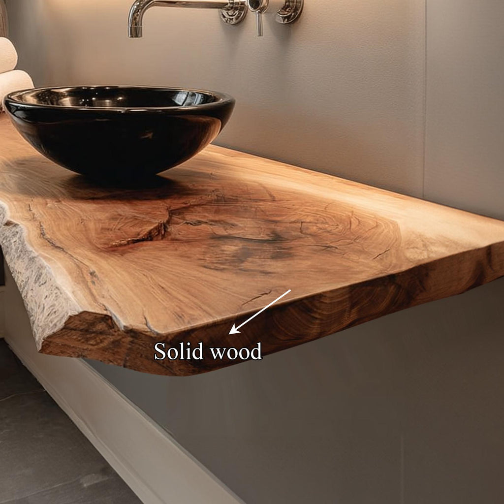 Rustic Shelf Natural Edge Vanity Bedroom