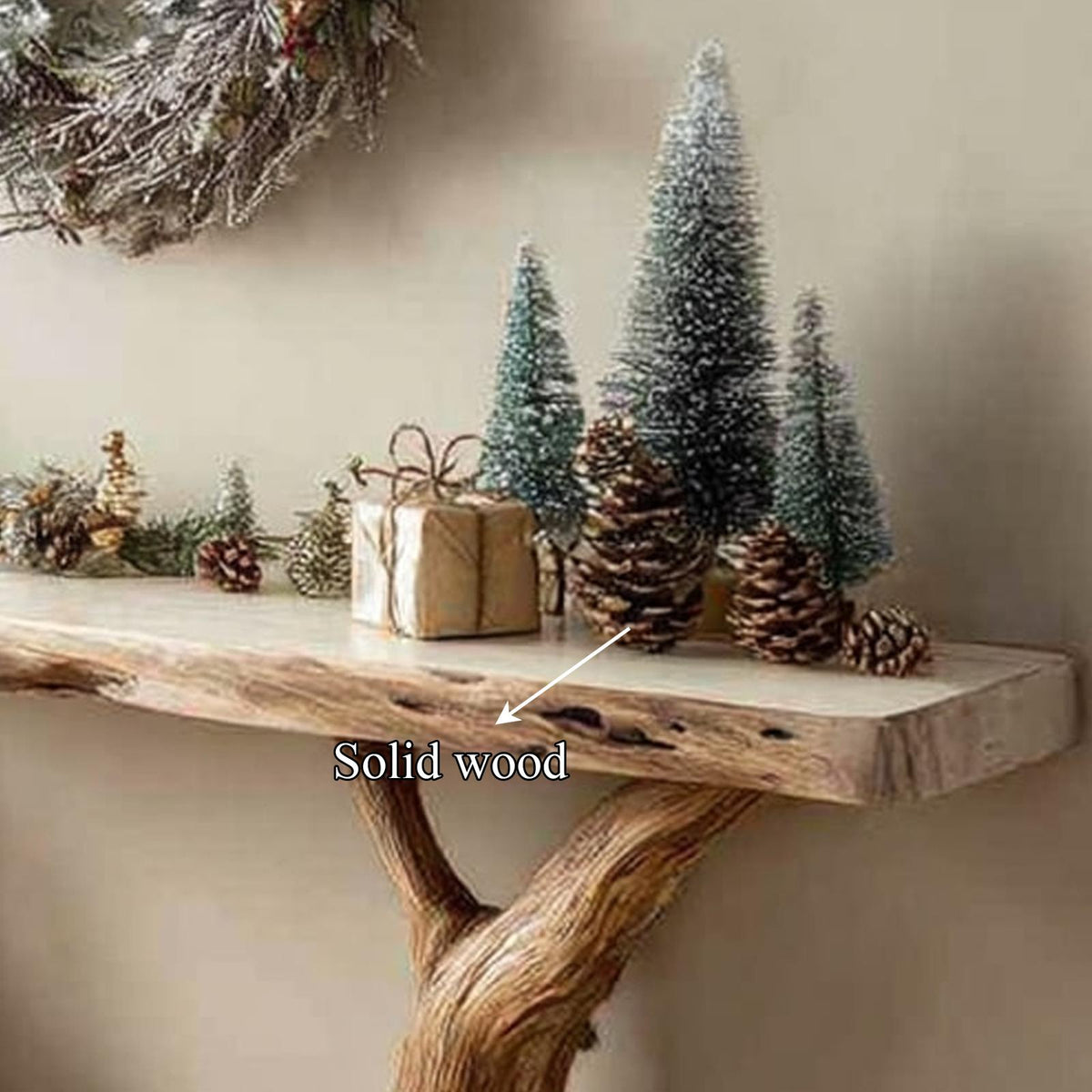 Rustic Solid Wood Console Table, Hallway & Entryway Holiday Accent Sofa Table, Model