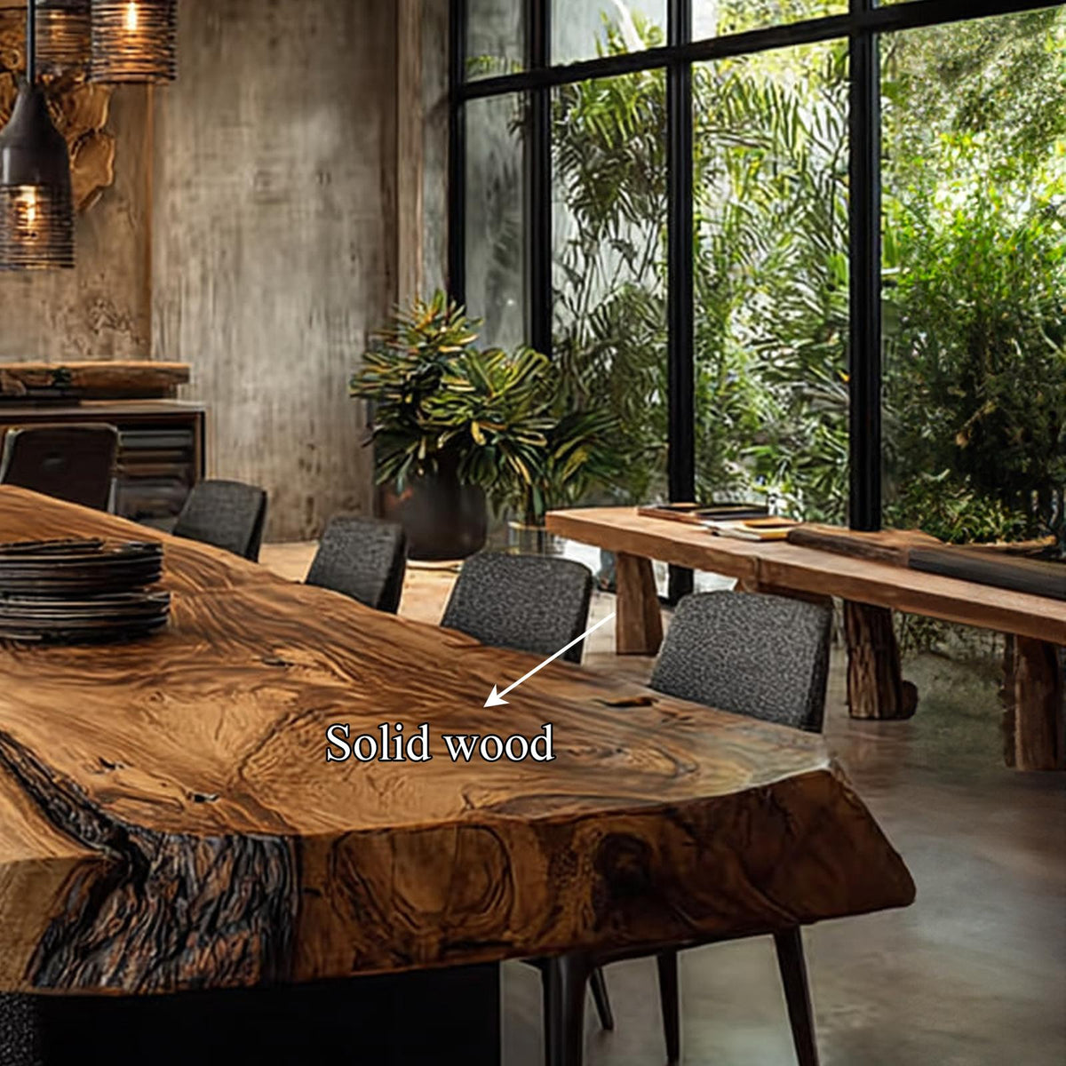 Rustic Dining Table Living Space SINLKIDT084