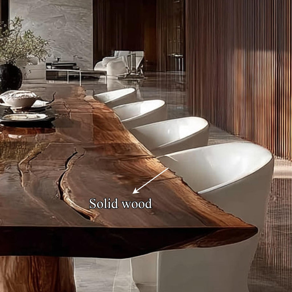 Rustic Natural Wood Dining Table Dining Room