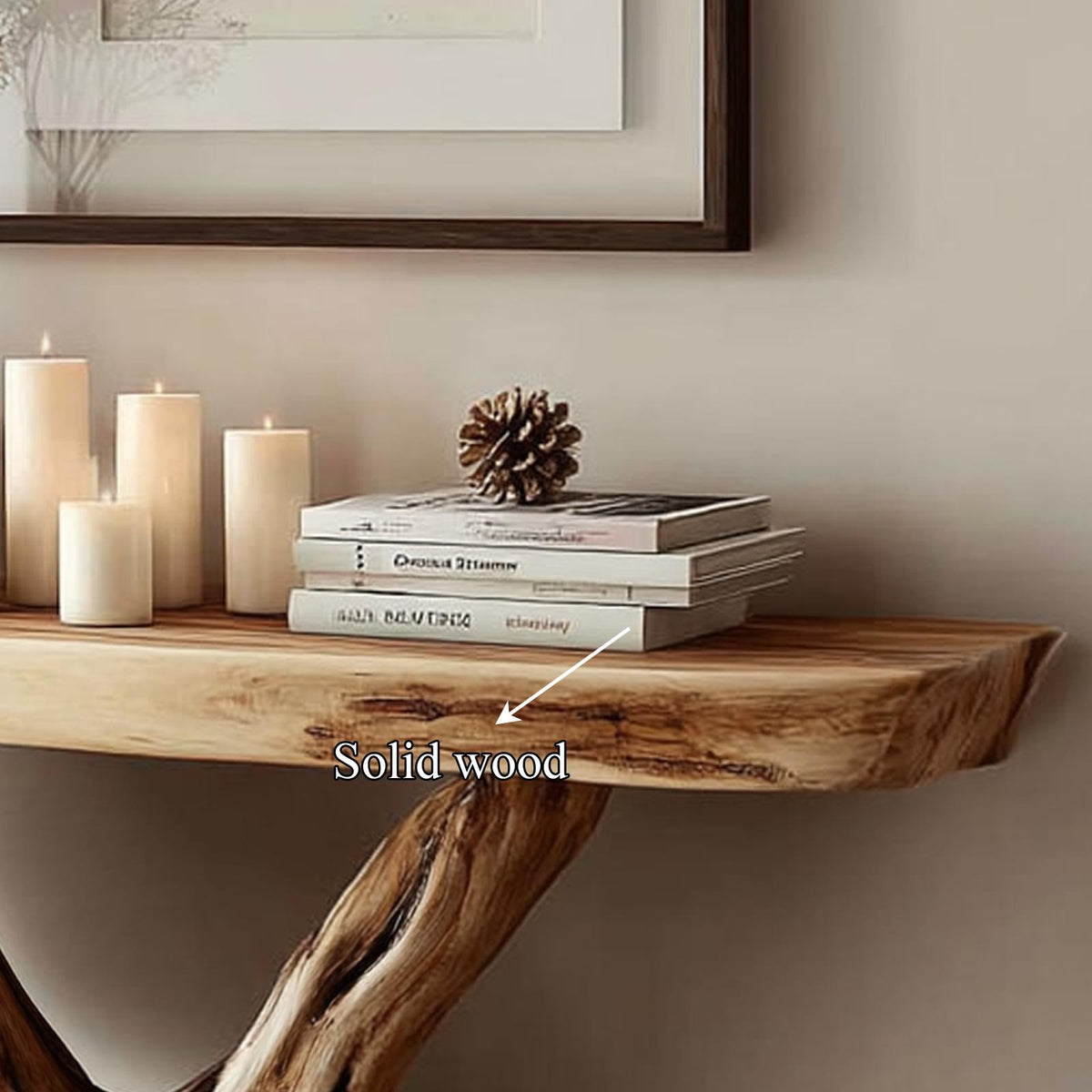 Rustic Solid Wood Console Table, Entryway & Living Room Accent Sofa Table, Model
