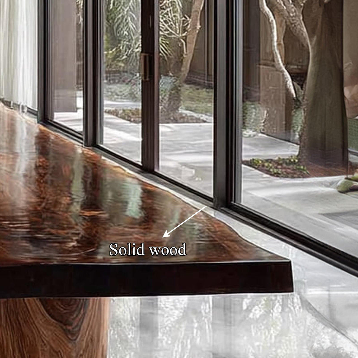Rustic Solid Natural Wood Dining Table Dining Room