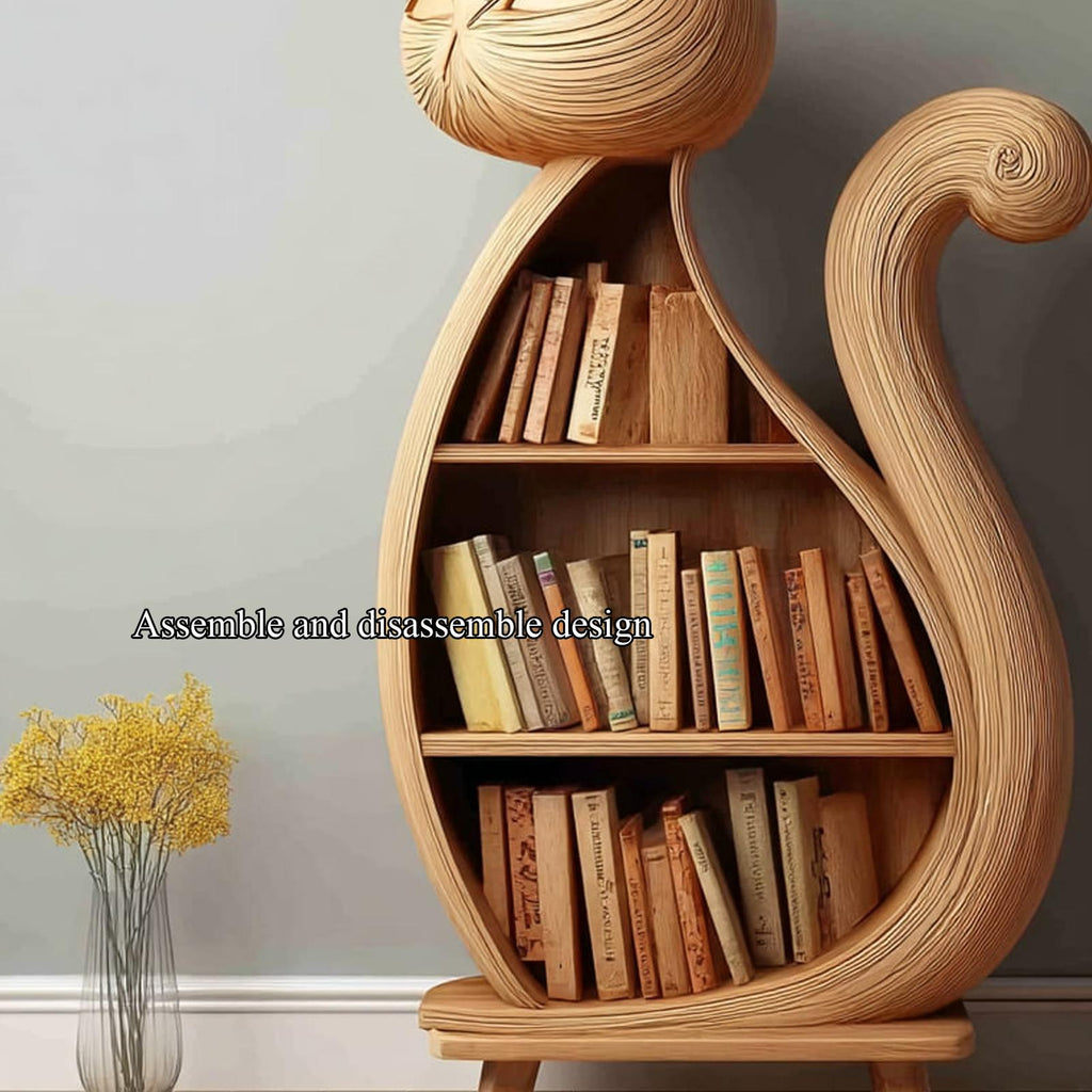 Rustic Cat Bookcase Children Bedroom