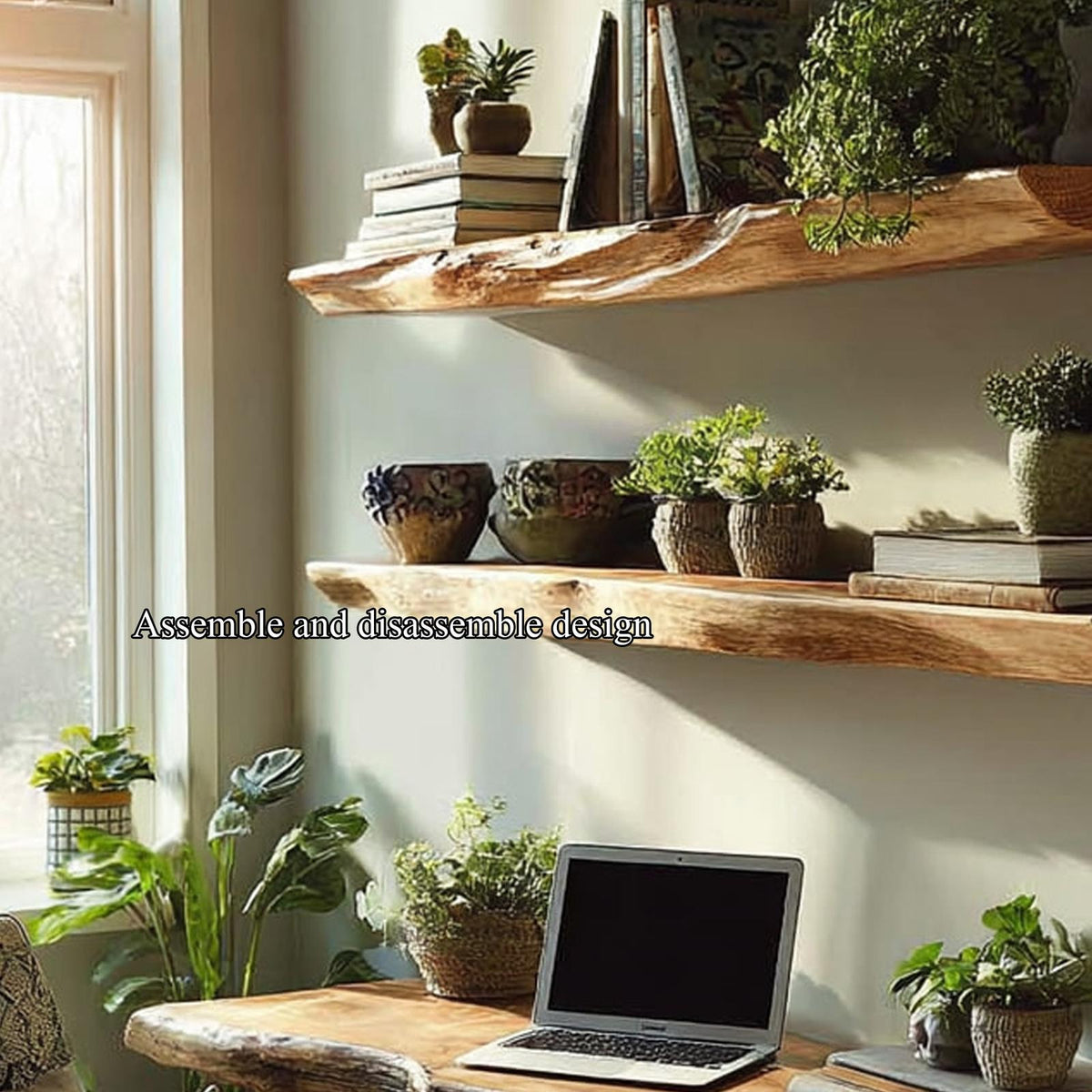 Rustic Floating Desk Bedroom
