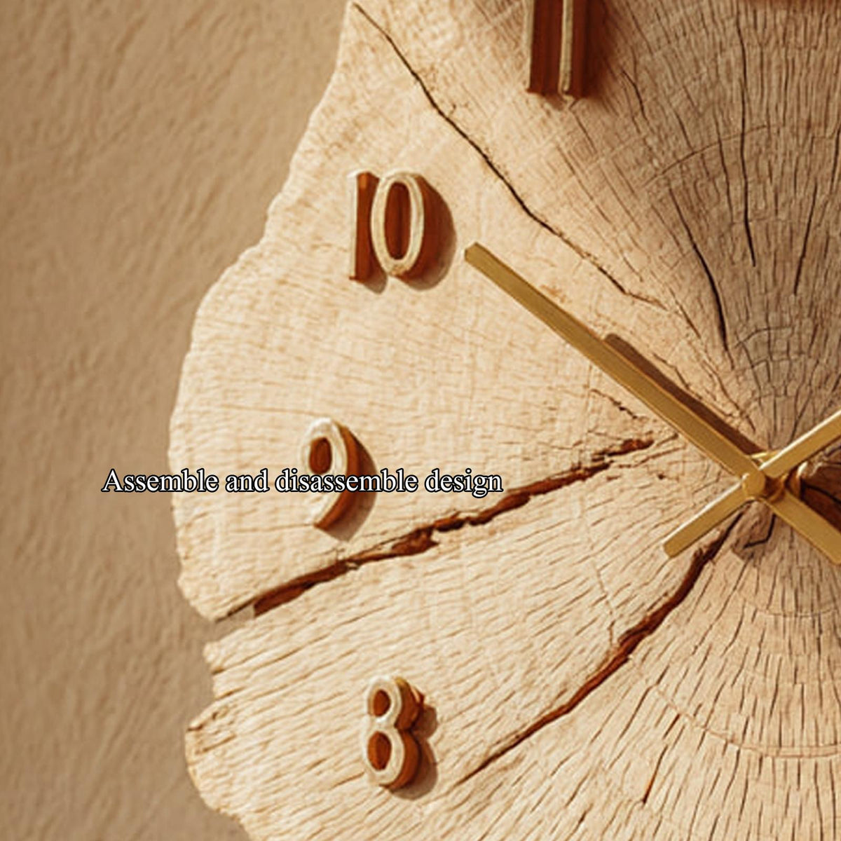 Rustic Solid Wood Slice Wall Clock, Unique Handcrafted Tree Branch Clock for Study Room & Office, Model
