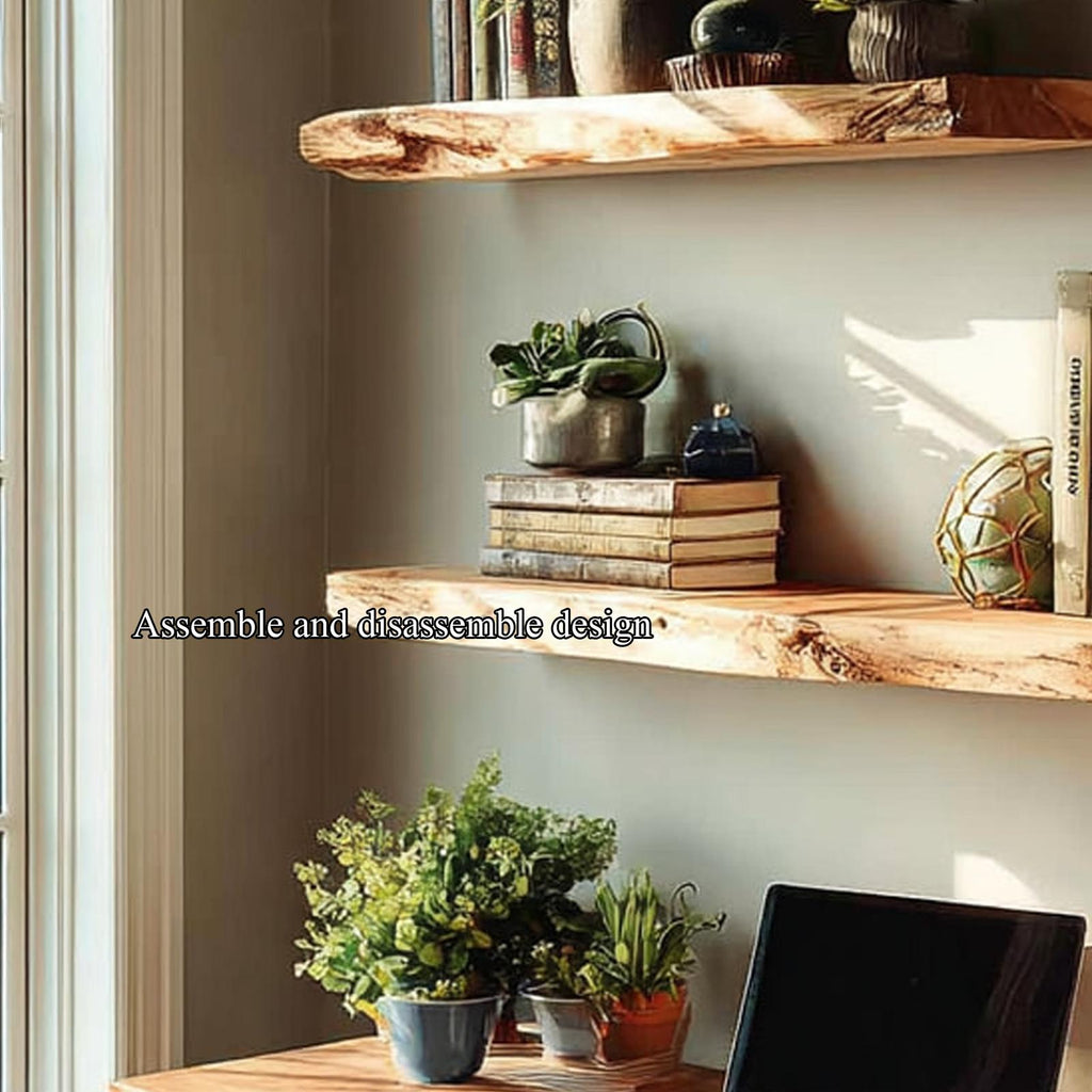 Rustic Floating Shelves Desk Study Room