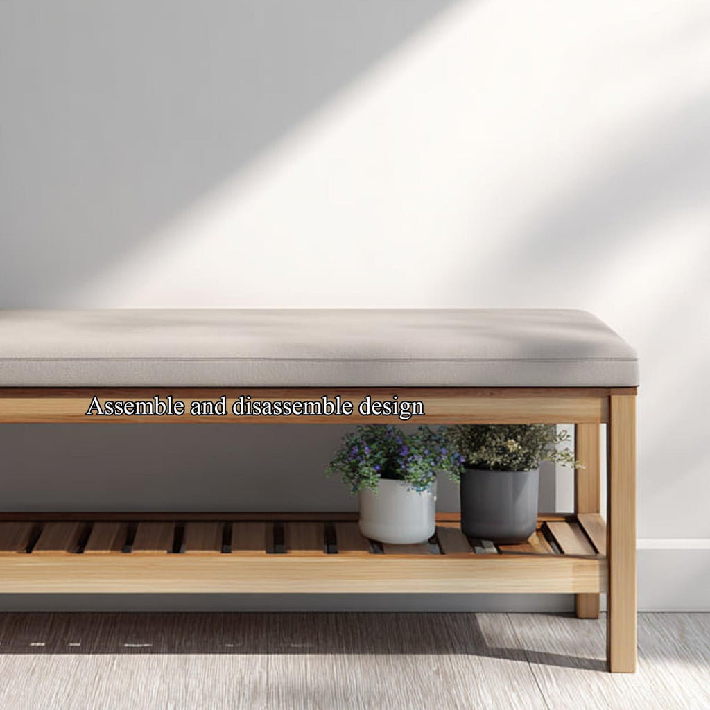 Midcentury Farmhouse Shoe Bench Entryway