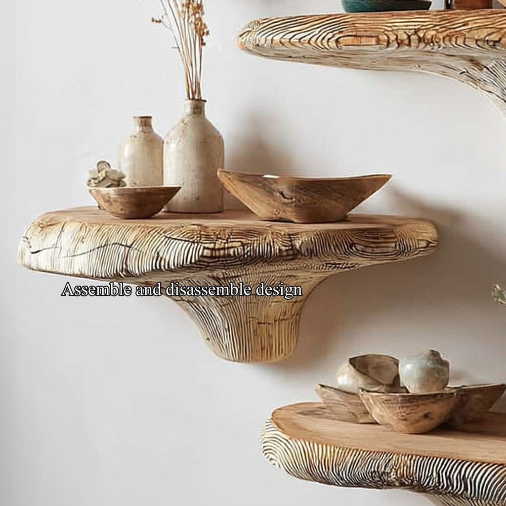 Rustic Mushroom Floating Shelf Kitchen