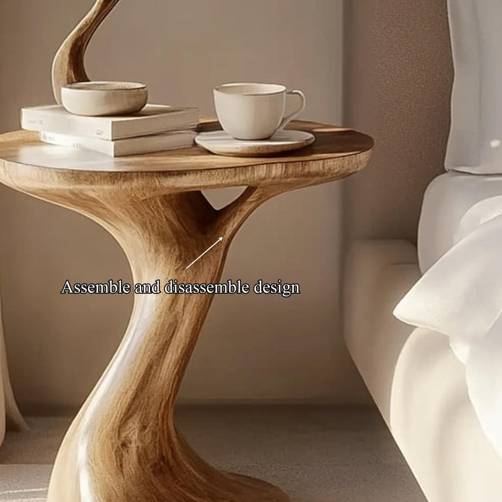 Handcrafted Rustic Tree Branch Nightstand, Unique Solid Wood Bedside Table & Entryway Accent End Table