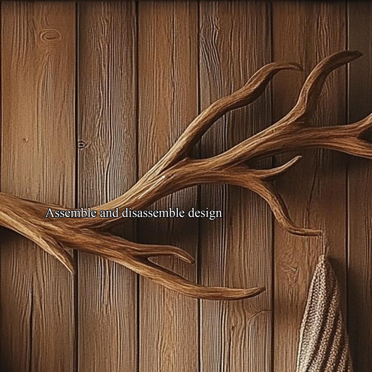 Natural Wood Branch Wall Rack Handcrafted Rustic Entryway Decor