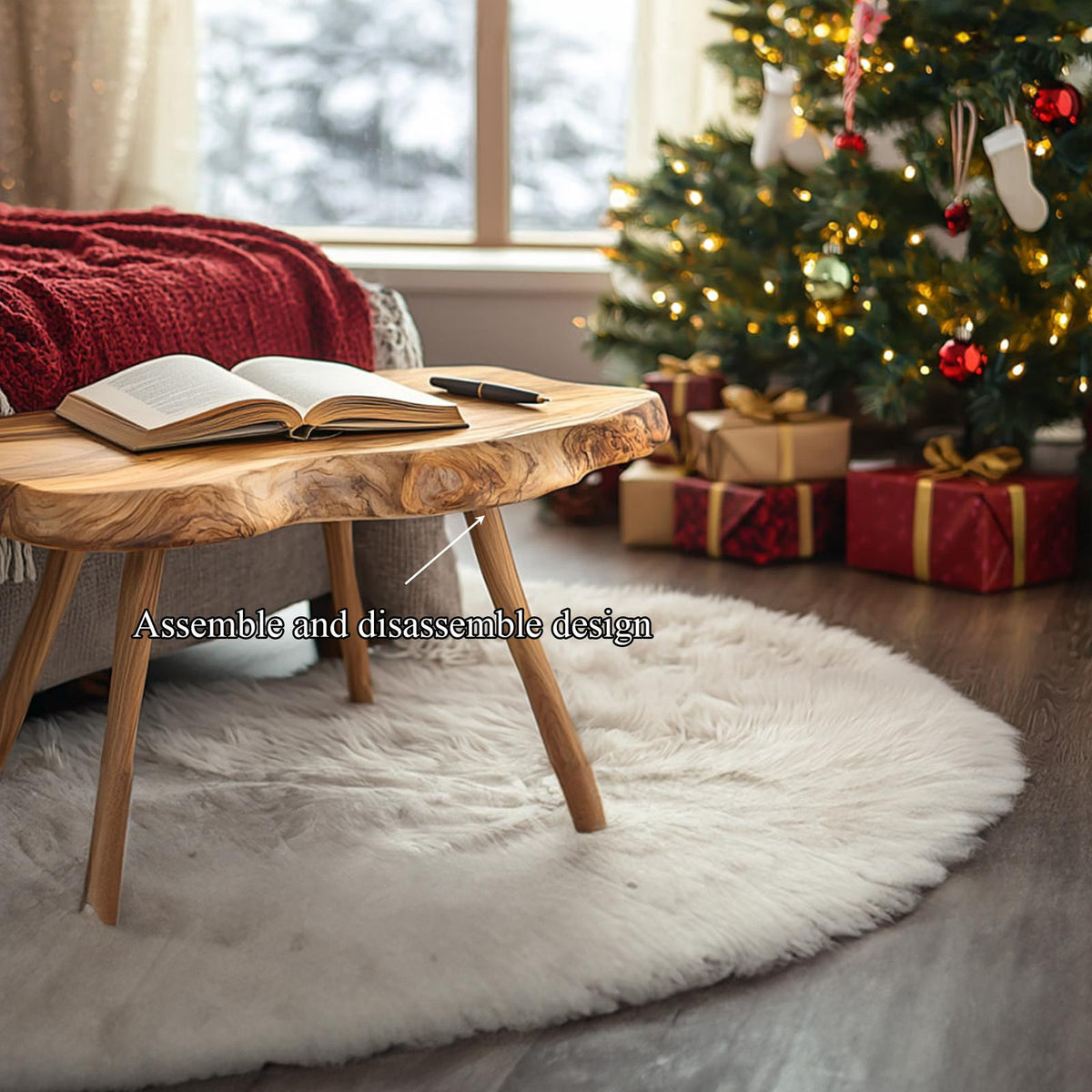 Rustic Live Edge Bedside Table, Solid Wood Bedroom Nightstand & Modern Living Room Side Accent Table