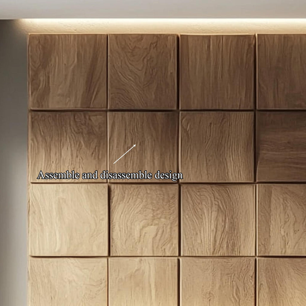 Minimal Solid Wood Panel Headboard Bedroom Interior Contemporary Wall Feature SINLKIDH011