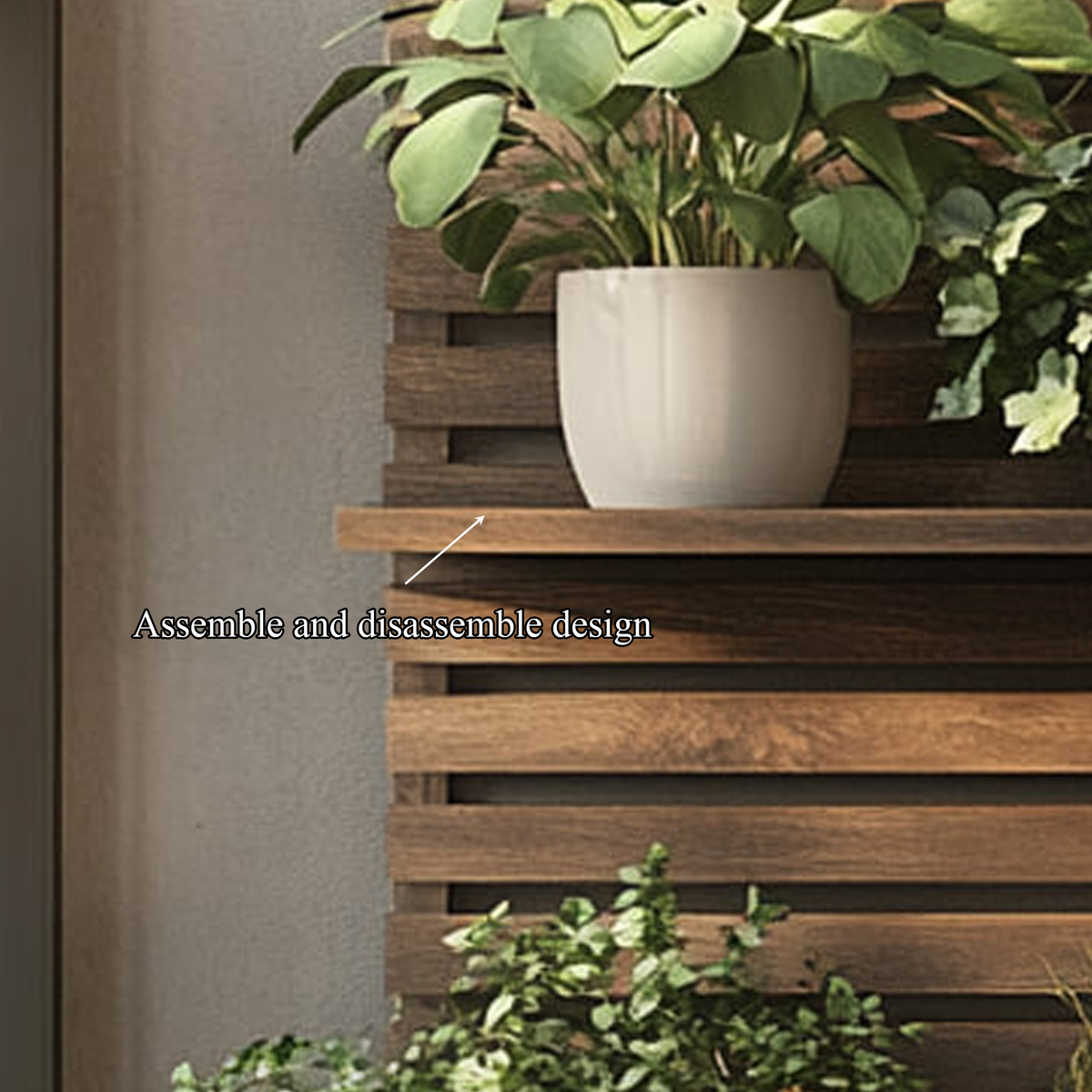 Modern Wooden Wall Planter Shelf Living Room Or Hallway