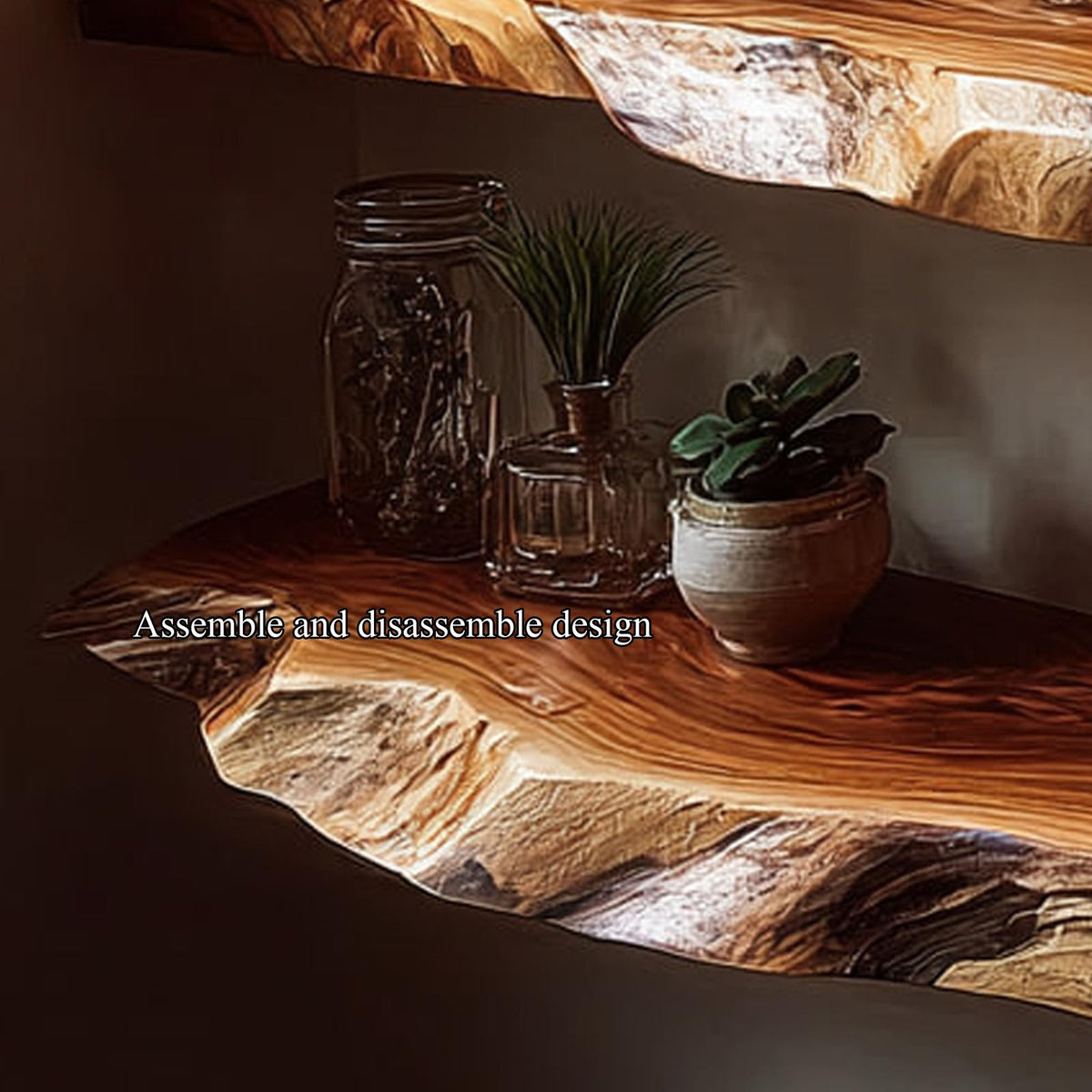 Rustic Floating Shelf Candle Display Bedroom Accent