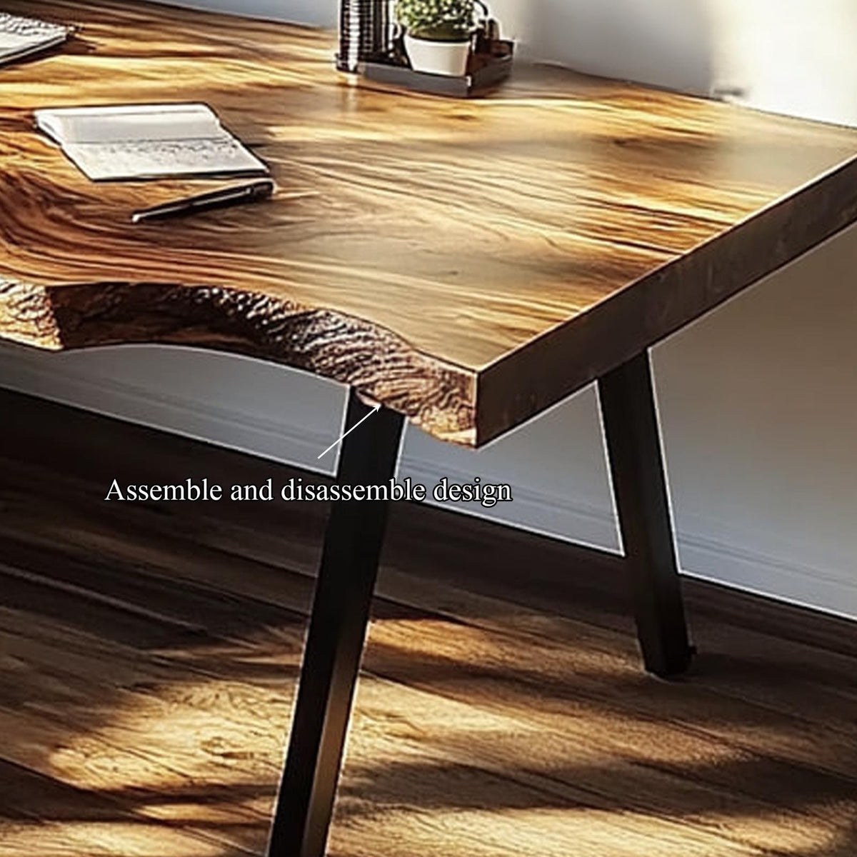 Rustic Live Edge Modern Work Desk Bedroom And Home Office