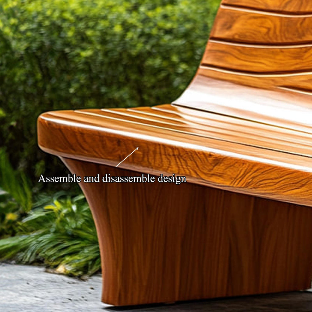 Sculptural Modern Wood Bench Outdoor Garden Or Entryway