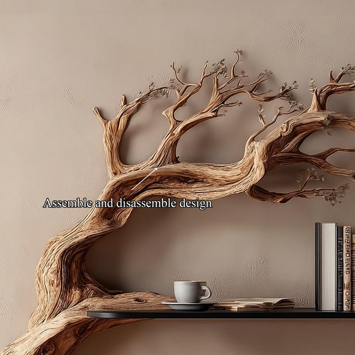 Rustic Branch Floating Shelf Artistic Bedroom Wall Decor