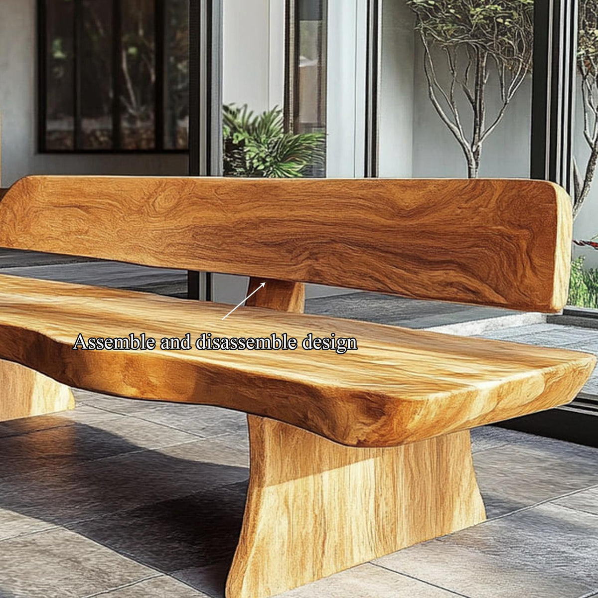 Modern Rustic Wood Bench Patio Indoor Outdoor