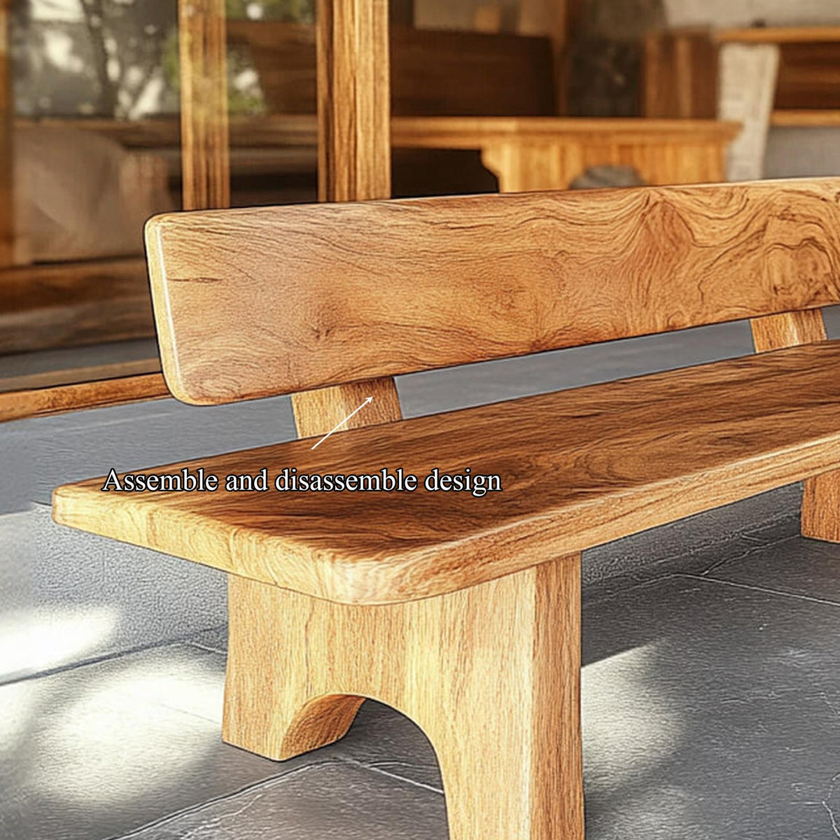 Rustic Wooden Bench For Living Room Or Entryway