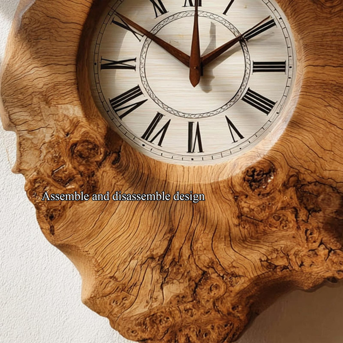 Handcrafted Organic Wood Wall Clock Kitchen Or Dining Room